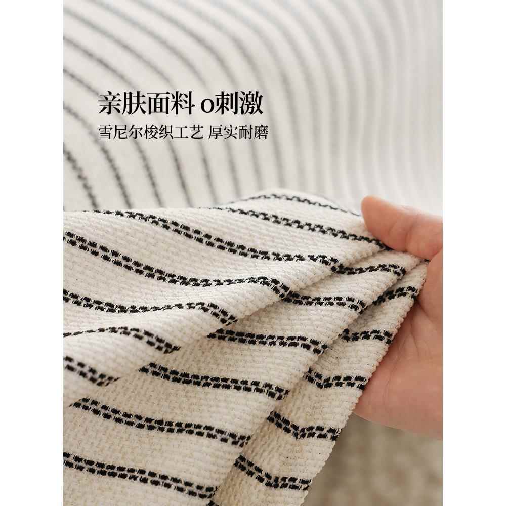 ?麻沙发布法式沙发巾盖巾条亚棉麻沙发套罩防滑沙发纹盖垫Fhqzzqm