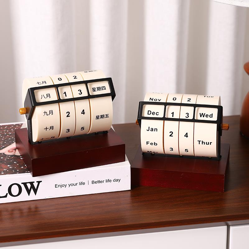创意高颜值桌面日历摆件新款日历转轮创意礼品办公室家居卧室台历