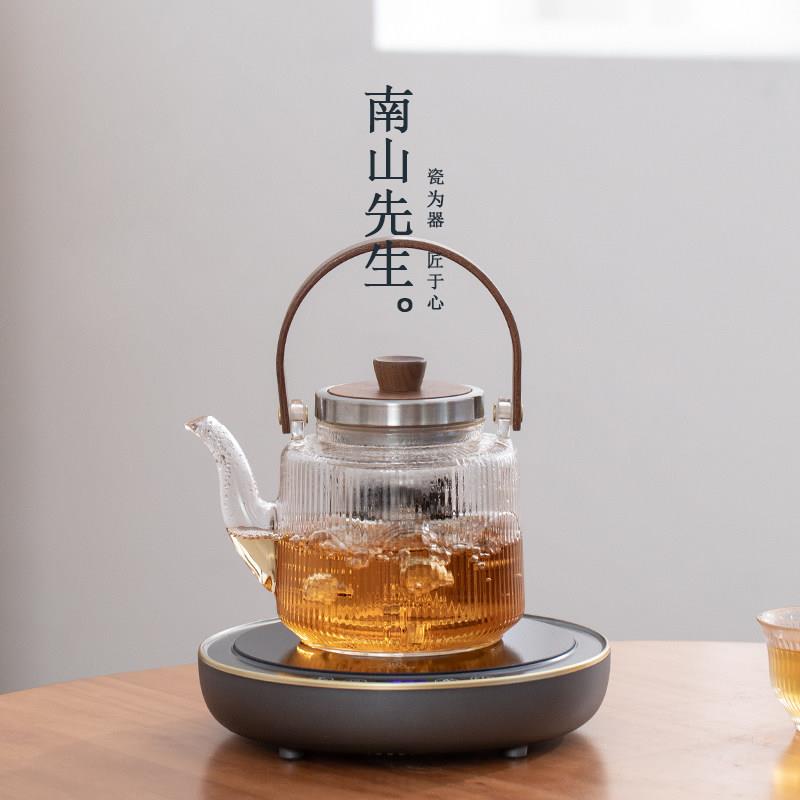 南山先生耐高温玻璃烧水壶围炉煮茶器黑晶炉静音家用小型泡茶壶