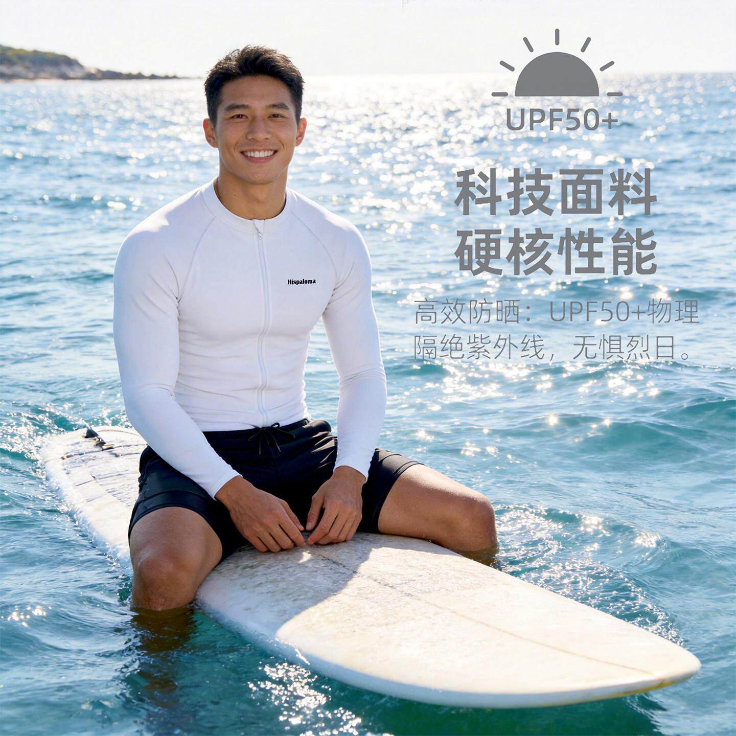 男士冲浪服防晒速干泳衣长袖全身潜水服上衣游泳衣男水母衣游泳衣