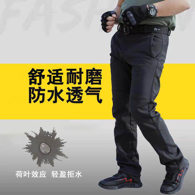 跨境战术冲锋裤加绒加厚软壳保暖运动户外登山休闲滑雪裤防风