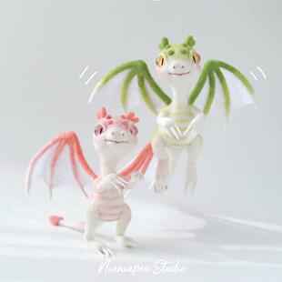 扭扭棒龙羊毛毡羊毛毡 摆件饰品送男女友礼物 恐龙手工DIY材料包