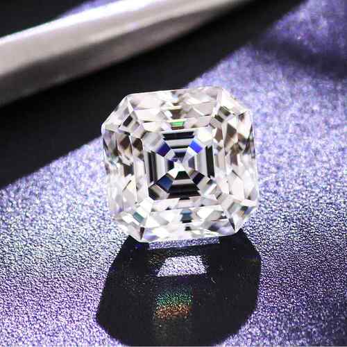 莫桑裸石现货正方倒角特殊阿斯切5*5-7*7mm异形莫桑石DEF色
