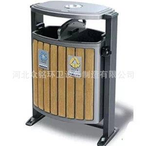 户外钢木摇摆分类果皮箱街道公园用垃圾桶美观大方