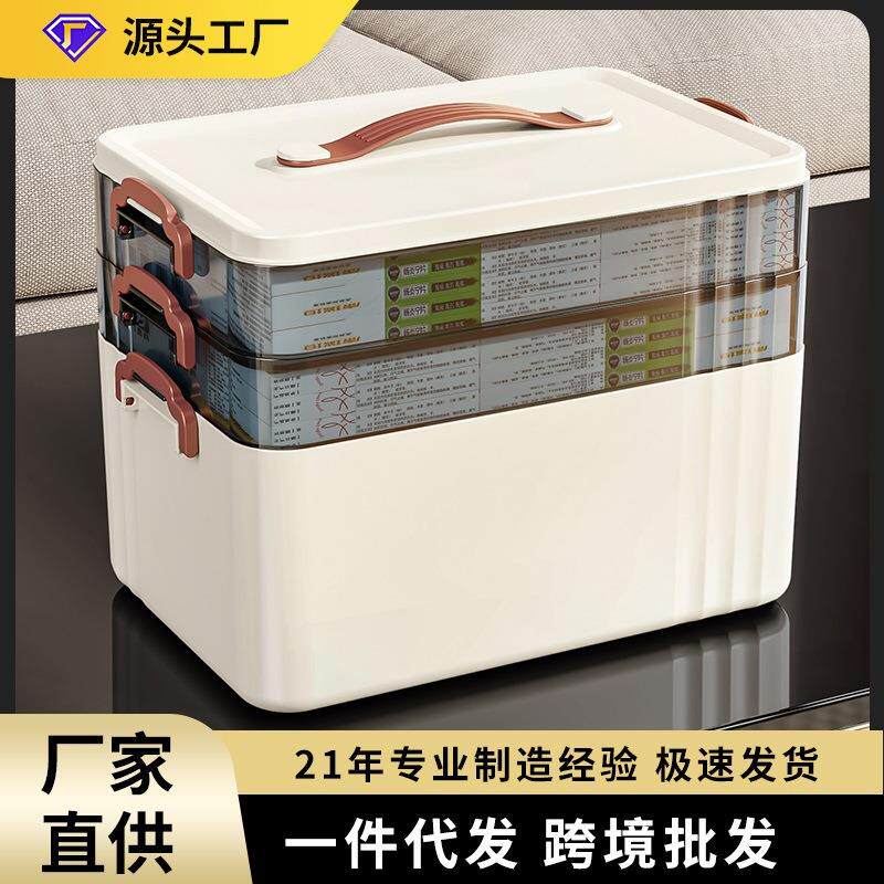 新款大号家用药箱大容量家庭装医药箱多层药品分类收纳整理箱子