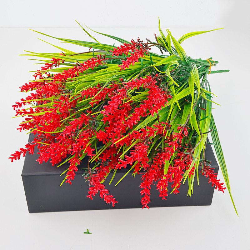 跨境人造植物薰衣草春草仿真绿植花束假花家居插花园艺装饰摆设