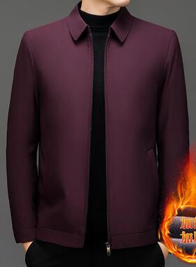 男士加8227-PP绒加厚领夹克冬季翻款新款简约休闲短外政套保暖行