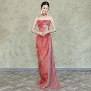 新中式晨袍女新娘覆古抹胸高级感订婚礼服回门宴会出阁迎宾敬酒服
