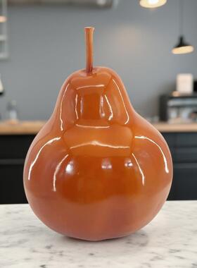 式侘寂中古摆件大梨子艺术家居艺术装饰品侘寂风雕塑高级感