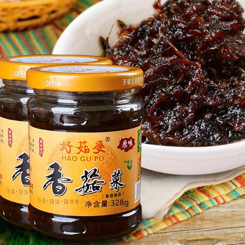 好菇婆香菇菜328g原味家用下饭菜熟食即食开胃菜早餐配粥拌饭酱菜