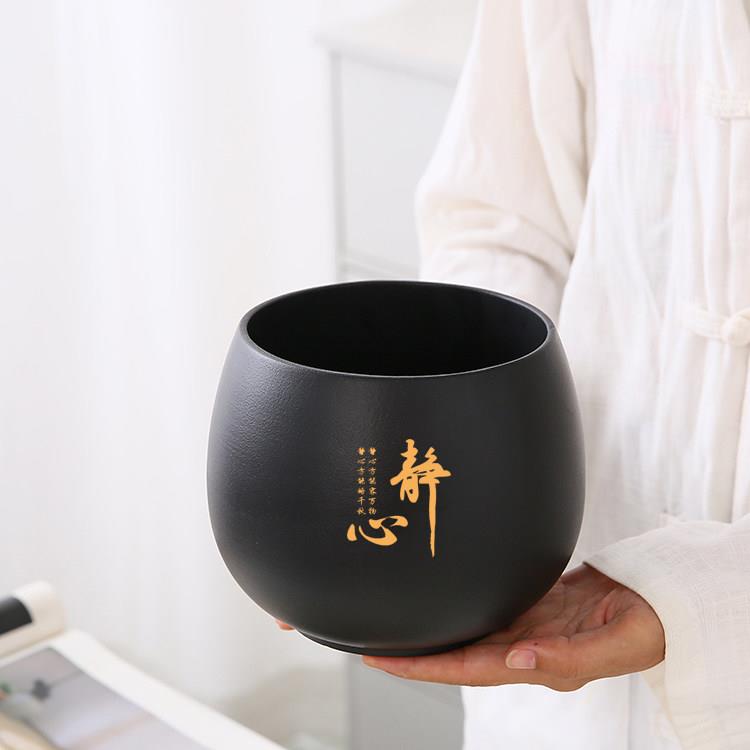 黑陶特大号茶洗茶渣缸水孟茶杯收纳缸茶盂洗茶器杯洗茶具用品大全