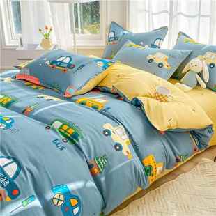 加纯棉被单件被单厚生宿舍单人150x200套全棉斜1纹200x2学30单被