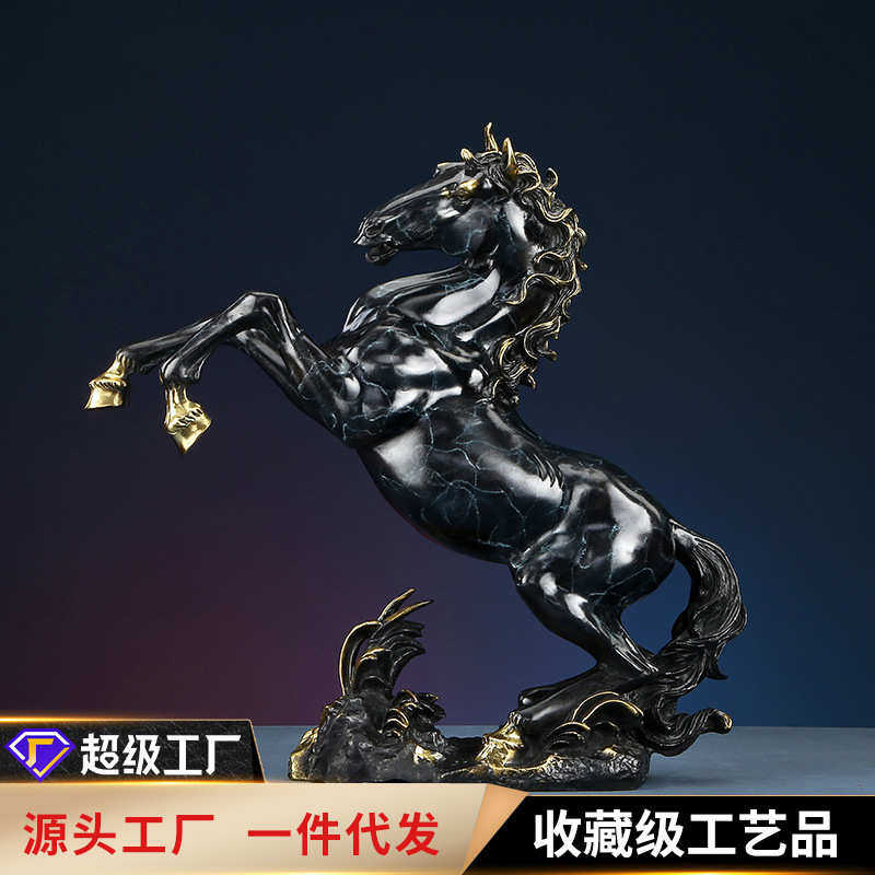 铜欣祥 黄铜摆件《跃马》铜工艺品 家居饰品礼品马到成功摆件