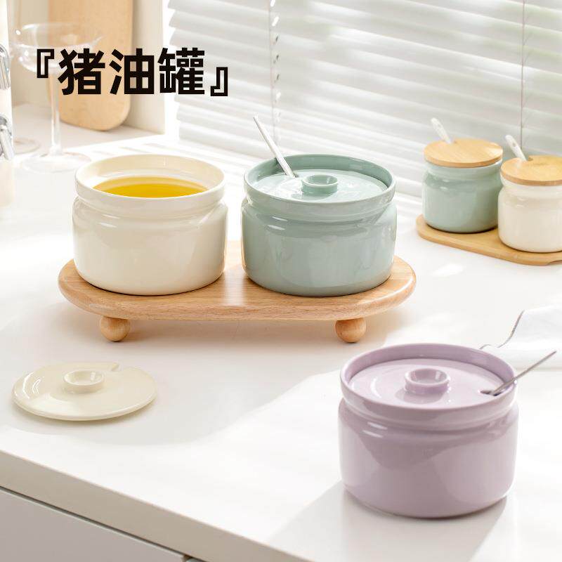 清新冰箱高温储物调味荤油玻璃猪油罐加厚容器防潮盐罐泼辣罐子