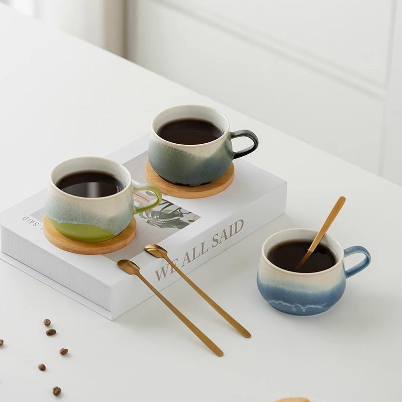 陶瓷咖啡杯高颜值马克杯陶瓷杯马克杯办公室杯碟情侣杯套装创意