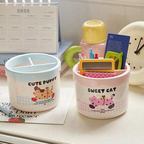 Desktop Plastic Organizer with Compartments, Dressing Table