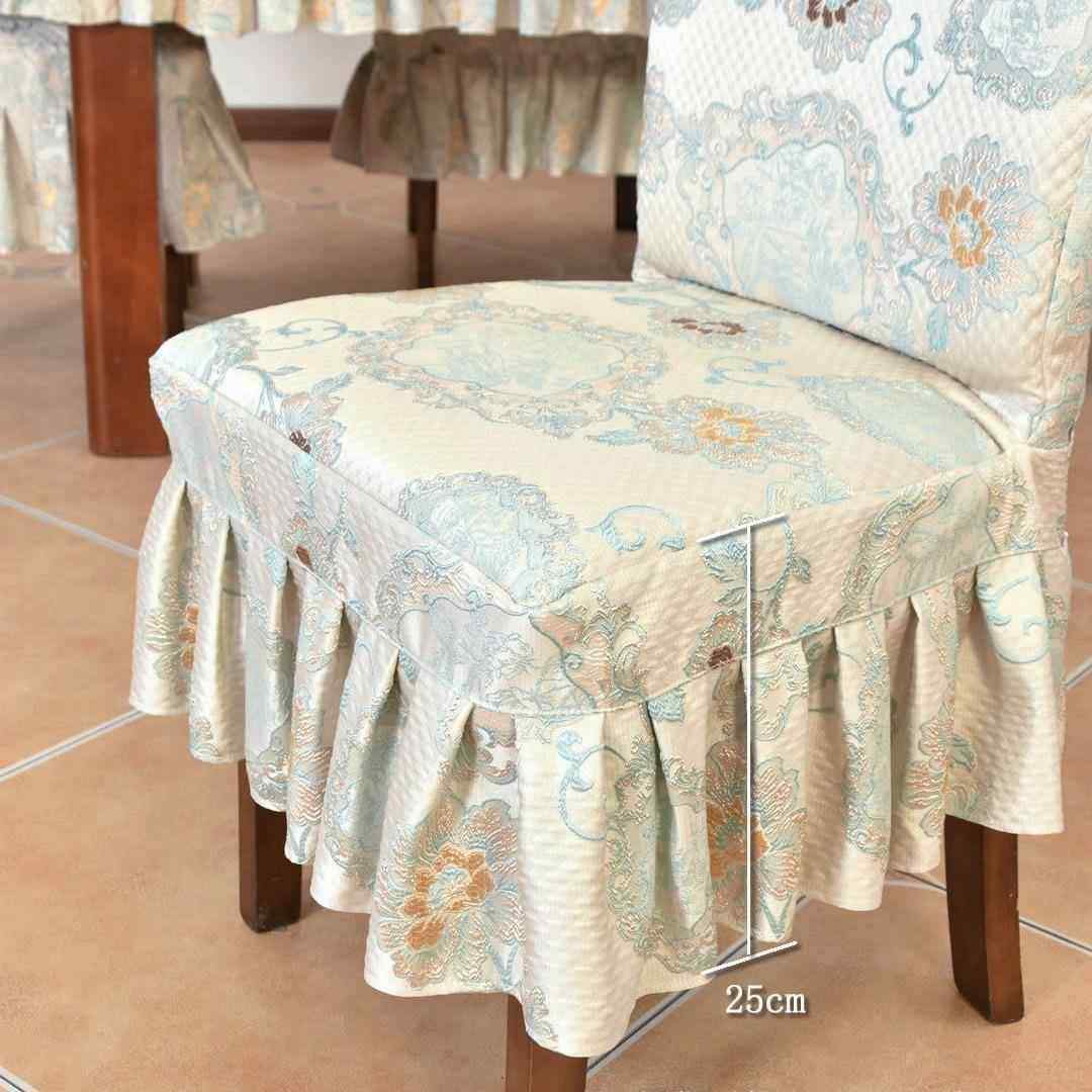 OQ5M欧式桌椅套套装布艺连体椅子套桌罩全套餐桌布加厚蝴蝶结