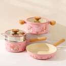 锅组套装 全套家用不粘锅煎炒锅奶锅汤锅三件套