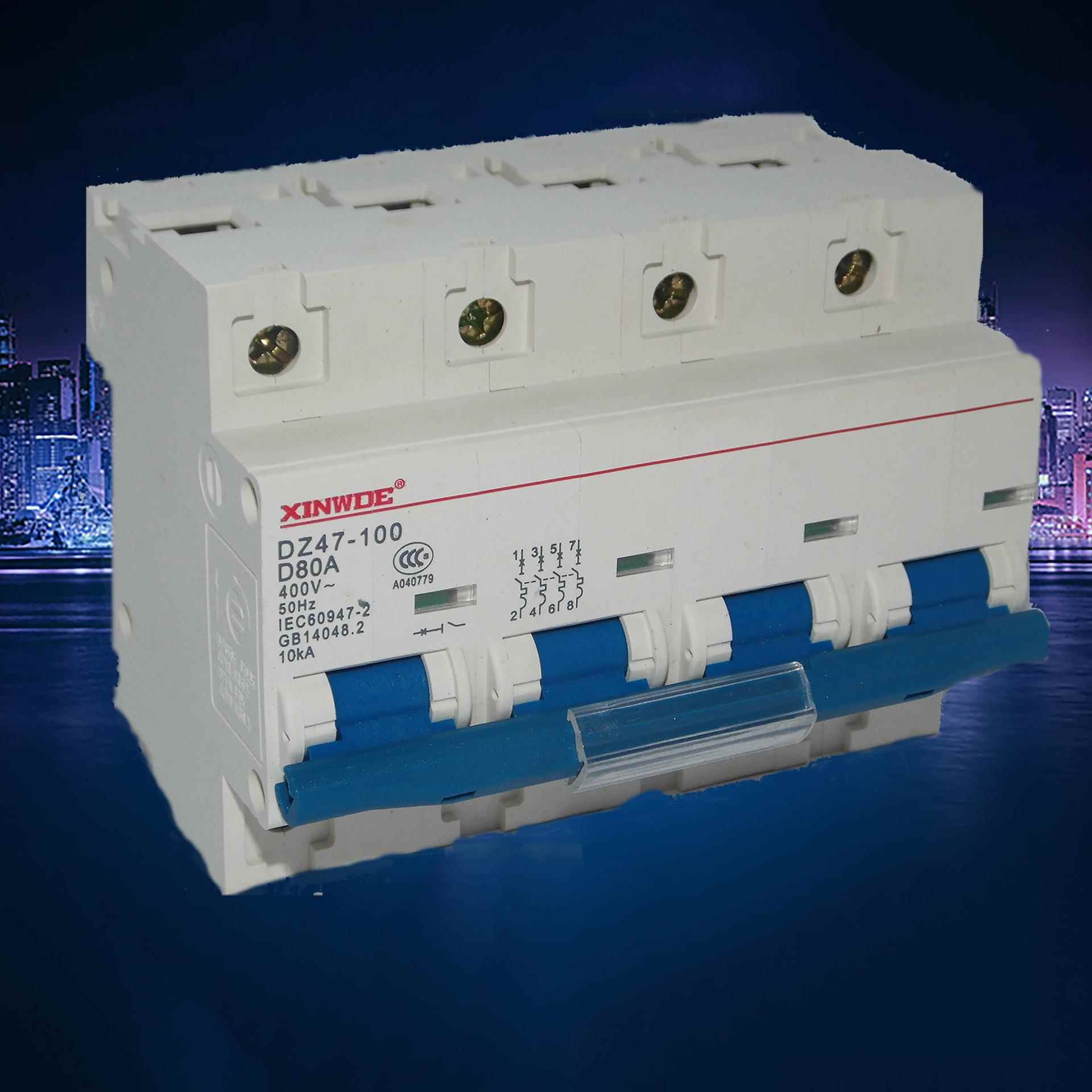 鑫威德小型断路器100a低压熔断器空气开关DZ158 4P防漏电电闸