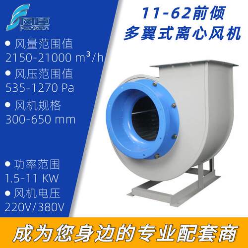 离心机11-62前倾多翼式离心风机厨房排烟强力抽风机通风换气