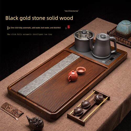 轻奢茶盘家用客厅乌金石整套全自动上水一体功夫泡茶台烧水壶茶具