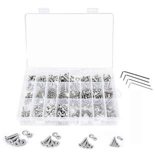 304不锈钢 1120pcs 平头内六角螺丝配平垫圈螺母套装