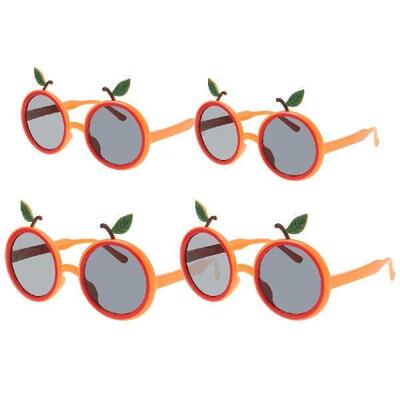 4 Pcs Orange Shape Glasses Party Sunglasses Portable