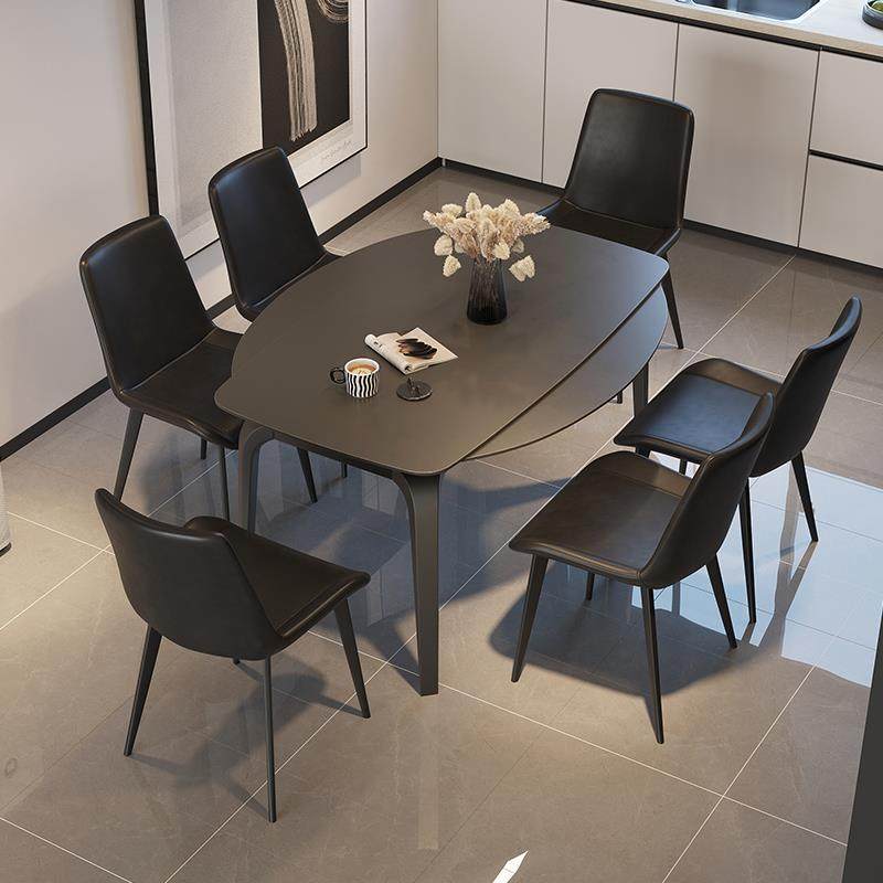 意式伸缩岩板餐桌家用小户型现代简约可变圆形餐桌椅组合方圆两用,住宅家具,岩板餐桌,淘宝优惠券,粉丝福利购,淘宝优惠卷