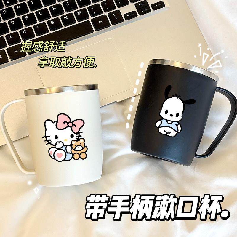 304不锈钢洗漱口杯防霉刷牙水杯子带手柄一家三口简约可爱漱口杯