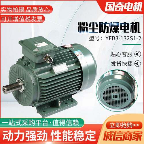 YFB3-132S1-2粉尘防爆电机5.2W矿用隔爆电机防尘防爆电机