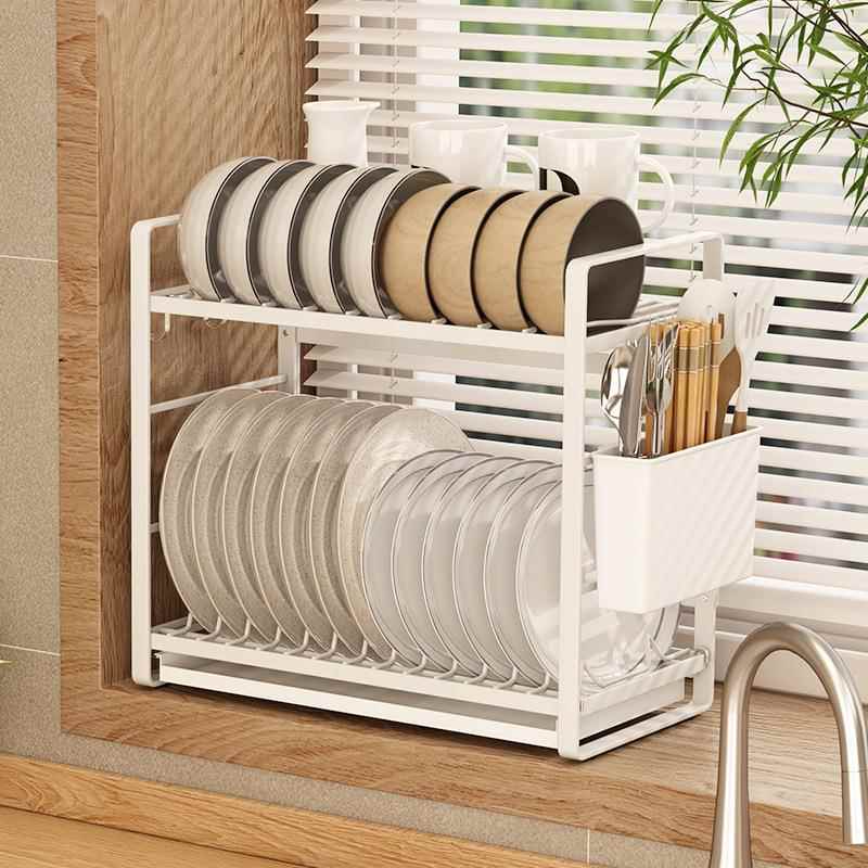 碗碟收纳架水沥水槽架小型放碗架筷沥水水池洗碗池窄厨房ZM15置碗