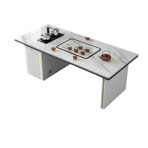 轻奢岩板茶桌椅组合简约现代茶台功夫茶台办公室家用阳台泡茶桌子