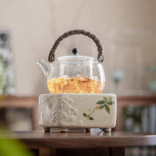 围炉煮茶器具家用室内全套电陶炉烤火炉茶具套装 2024新款 玻璃茶壶