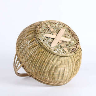 老式 菜篮子 纯手工编 手提竹编竹篮子 家用水果篮 购物篮 收纳篮