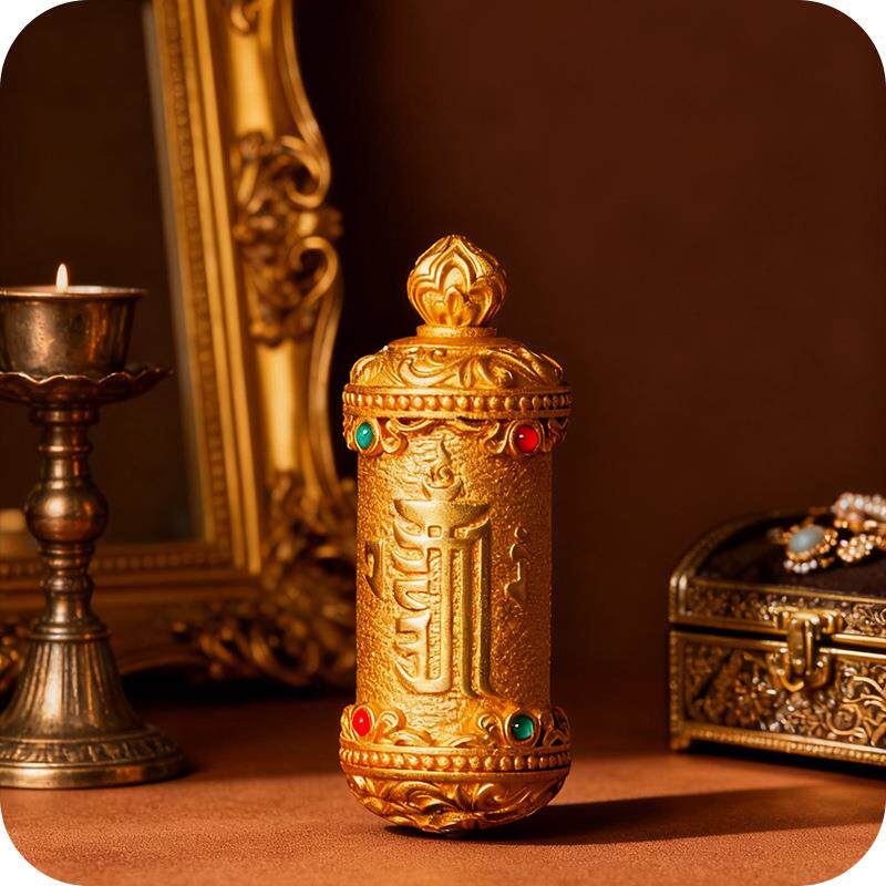 手绘唐卡立体吊坠八大本命黄财绿度母民族风挂件饰品手绘擦擦唐卡