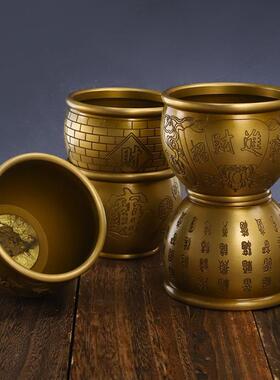 直销新款铜缸摆聚宝盆铜吸金百福缸仿古做旧铜器工艺品礼品