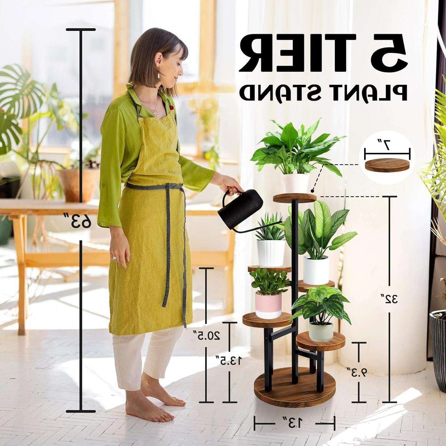 5 层植物支架,室内植物高金属木架支架,室外花园植物展示架