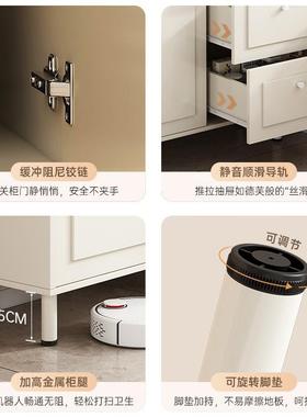 边柜子物客厅靠墙置物柜奶油风家用斗柜茶餐水柜柜CBG0084白色收