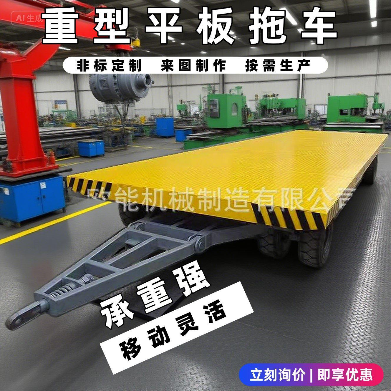 牵引后挂平板车平板拖车专业供应厂区平板车 10吨平板运输车