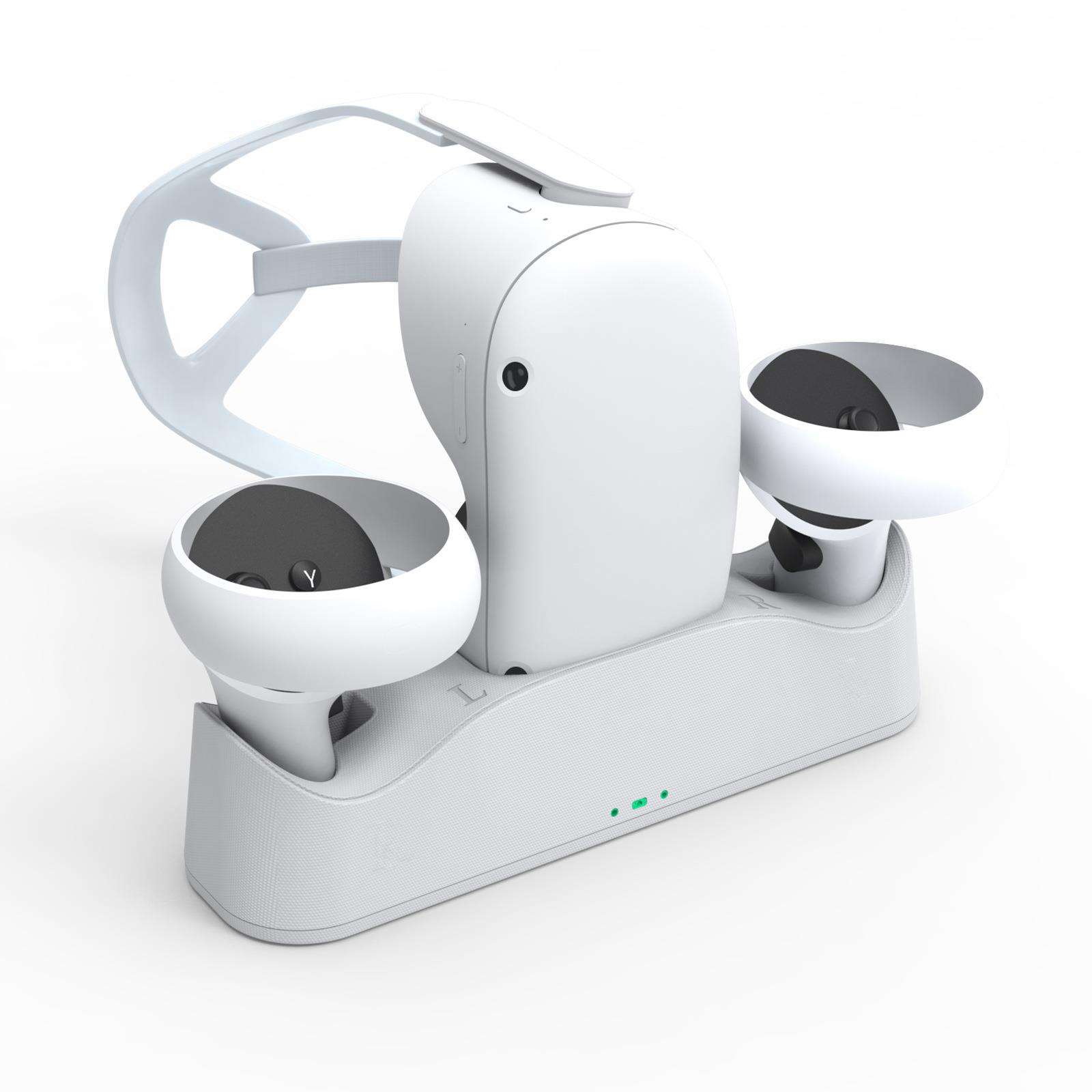 Oculus quest 2 VR眼镜手柄磁吸底座充电器配电池套装 VR座充配件
