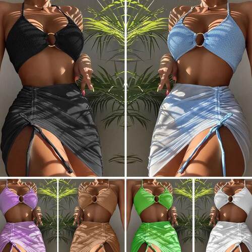 Swimsuit Three Bikini Swimsuit Mesh Women's