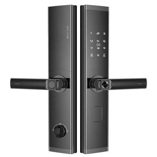 半自动指纹锁防盗门家用密码锁一握开锁刷卡锁c级锁芯指纹解锁