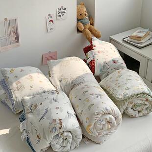 A婴幼儿竹维安抚豆纤米豆被玉纤维类单人可机AM 洗绗缝儿童被芯