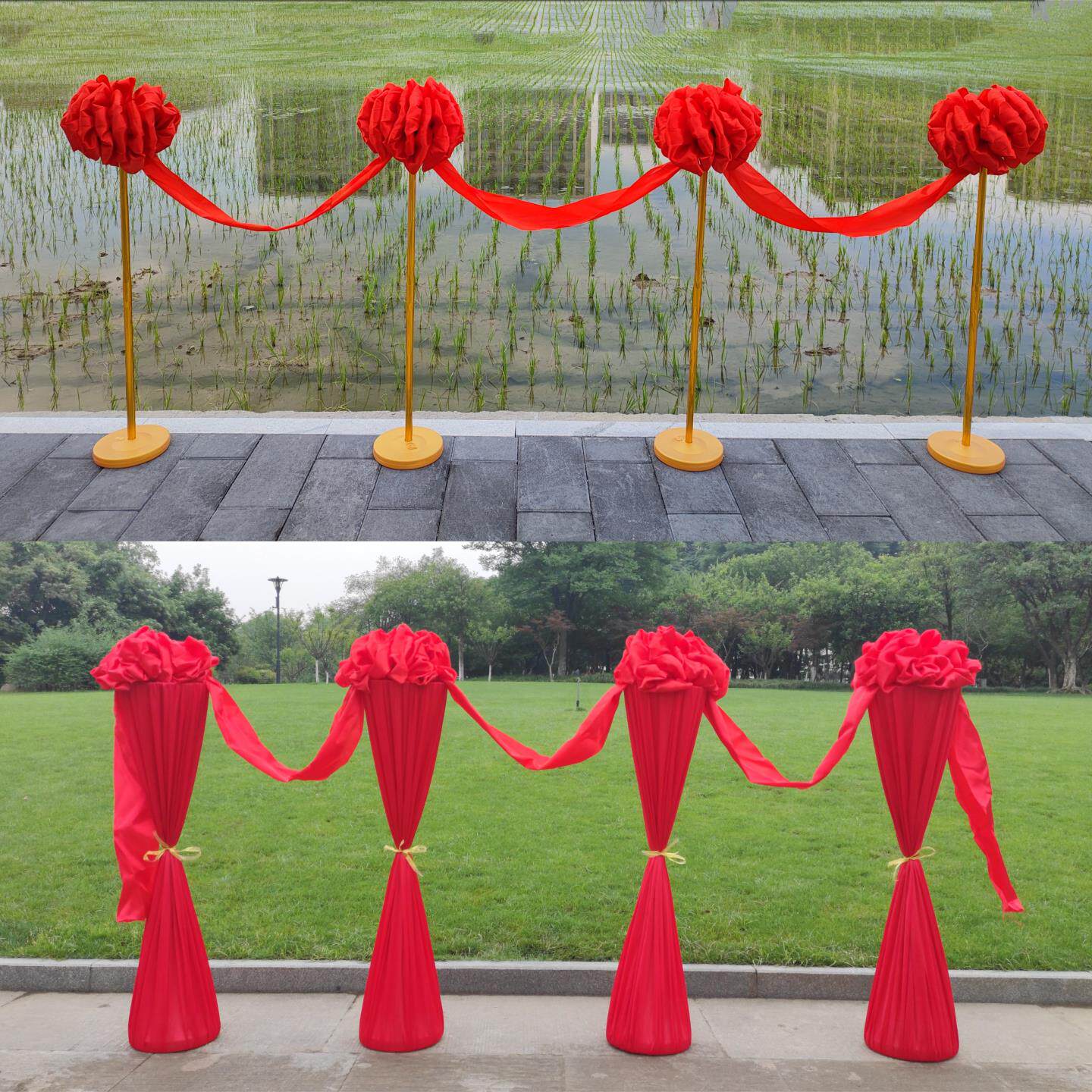 开业剪彩套装剪彩立柱开业庆典道具剪彩花球套装开张剪彩仪式用品