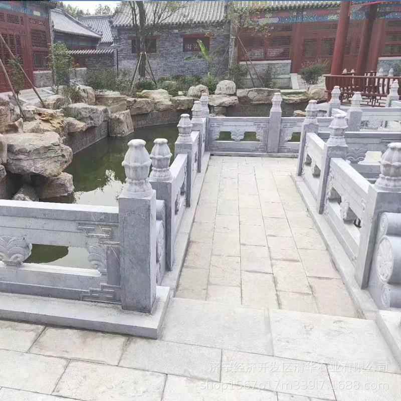 大桥石护栏石栏杆石雕栏板公园阳台景观仿古河道花岗岩石栏杆