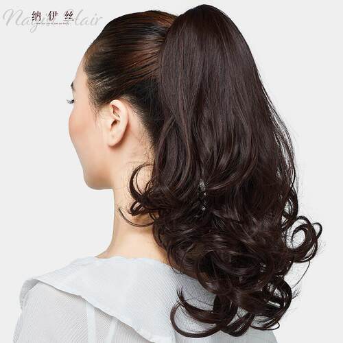 假发马尾女长卷抓夹夹式自然高辫子中长梨花卷彷真发全无痕隐形低
