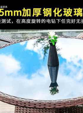 阳台小桌藤藤三件套组合休闲茶桌椅椅庭院藤72172椅椅子室外编户外桌椅