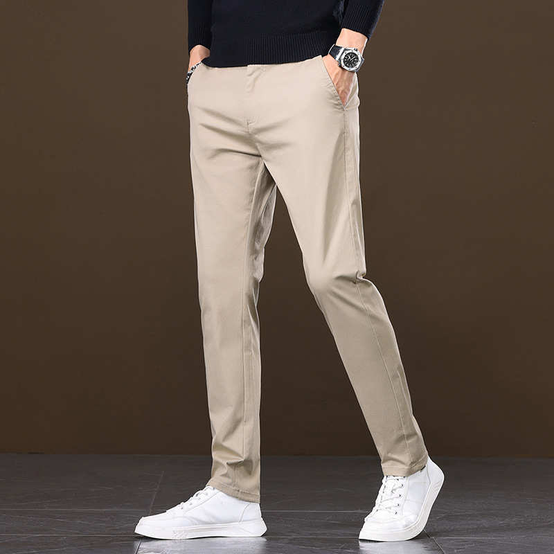 188男士休闲裤纯棉男裤修身小直筒裤子男春夏款长裤舒适透气