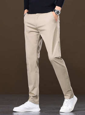 188男士休闲裤纯棉男裤修身小直筒裤子男春夏款长裤舒适透气