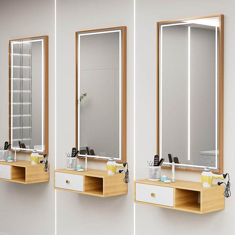 理发店镜台烫染镜子发廊专用美发壁挂柜子一体椭圆网红led灯镜台,商业/办公家具,理发镜台,淘宝优惠券,粉丝福利购,淘宝优惠卷